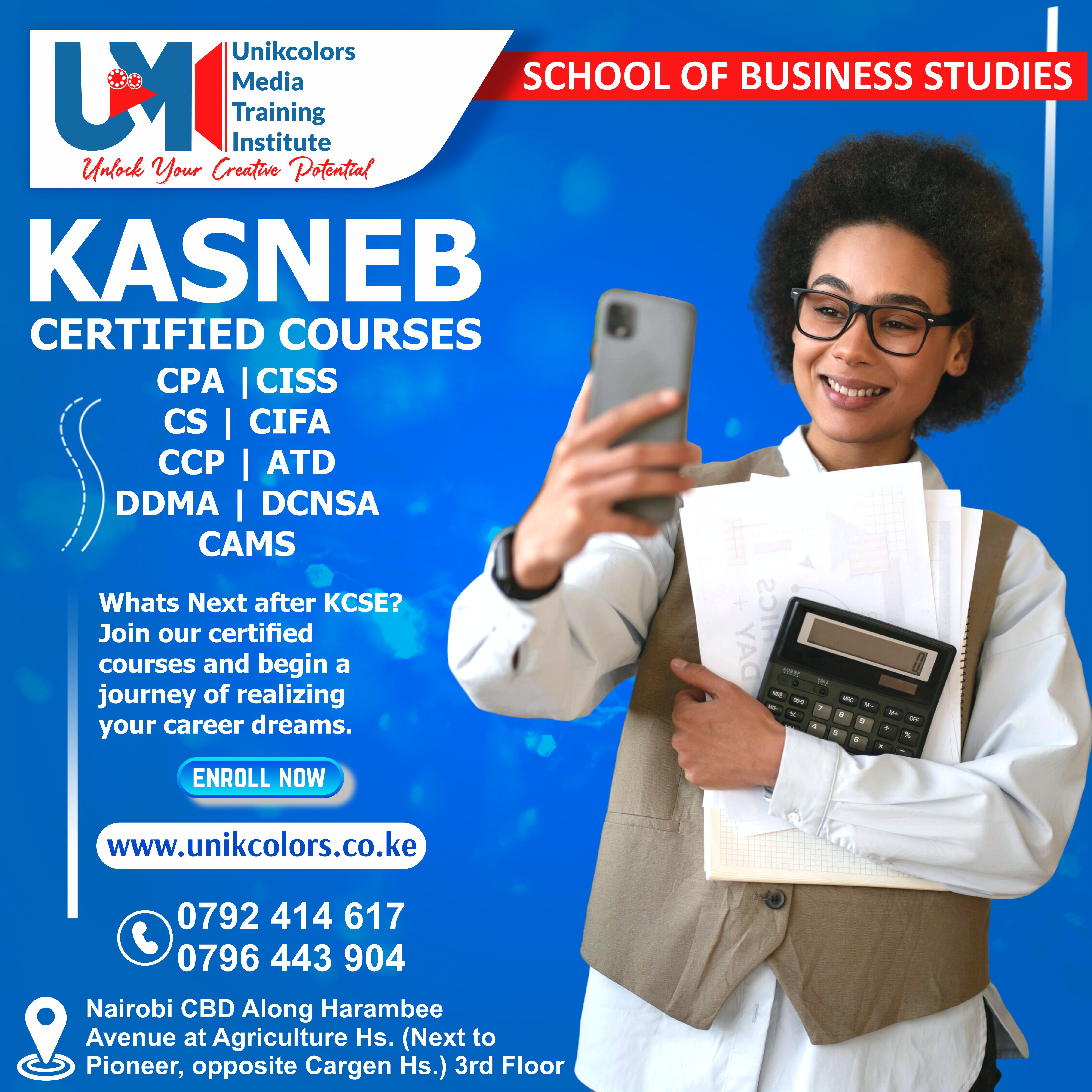 KASNEB CERTIFIED COURSES - CPA | CISSE | CS | CIFA | CCP | DDMA | DCNSA | CAMS